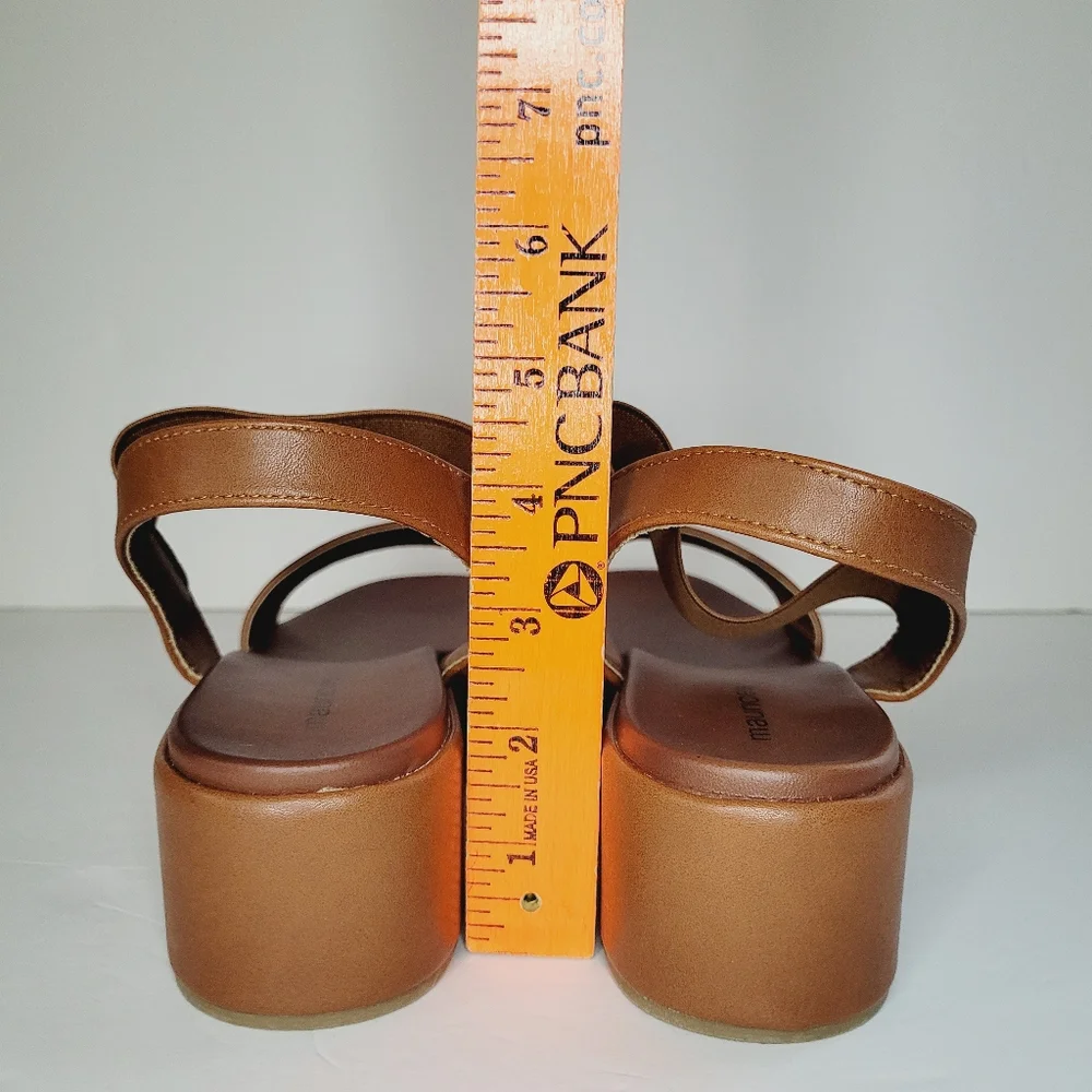 Maurices SuperCush Aubrey Wedge Brown 7.5 Womens Platform Elastic Straps Comfort - Picture 6 of 10